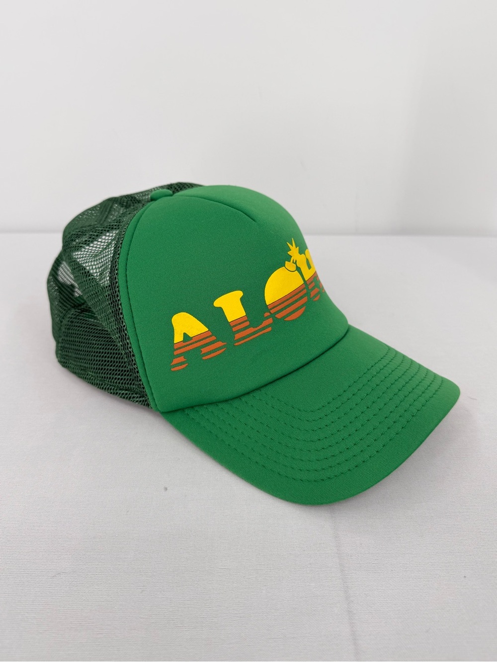 The Hundreds ALOHA Green Mesh Trucker Hat Snapback Retro Surf